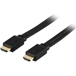 Deltaco HDMI-1020F HDMI kabel 2 m HDMI Type A (Standaard) Zwart - HDMI kabel (2 m, HDMI Type A (Standaard), HDMI Type A (Standaard), 3D, Zwart