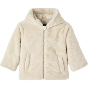 NAME IT Meisjes Nkfmila Faux Fur Jacket W Hood Pb korte jas, grijs, 152