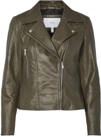 Yas - Sophie - Leren Jas - Biker Kraag - Lange Mouwen