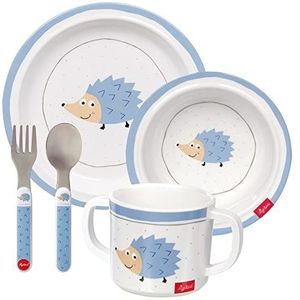 SIGIKID 24981 melamine set egels kinderservies meisjes en jongens cadeauset aanbevolen vanaf de geboorte blauw