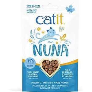 Nuna Treats, lekkernijen voor katten op basis van insecteneiwitten, insecteneiwitten en haring, 60 g