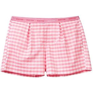United Colors of Benetton Short 48IR39003 Shorts, wit en roze 910, L dames, Patroon met witte en roze ruiten 910, L