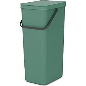 Brabantia Sort & Go Prullenbak, Afvalemmer, Fir Green, 40 Liter