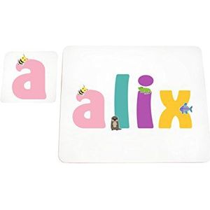 Little helper deken met Coaster illustratieve stijl bont met de naam meisjesnaam Alix