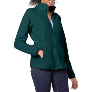 Amazon Essentials Dames Classic-Fit Full-Zip Polar Soft Fleece Jacket (Verkrijgbaar in Grote Maat), Donkergroen Heather, Small