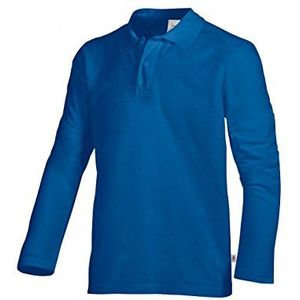 BP 1629-181-13-4XL Poloshirt met lange mouwen, lange mouwen, polokraag met drukknoopband, 220,00 g/m² stofmix, koningsblauw, 4XL