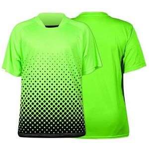 Vizari Ventura Keeperstrui met korte mouwen voor volwassenen | Polyester Volwassen Voetbal Goalie Jersey voor Uitzonderlijk Spelen Neon Groen/Zwart