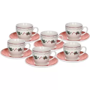 Tognana Stay Set Van 6 Koffiekopjes Met Schoteltjes - Aardewerk Beige, 95cc Espresso Kopjes, Vaatwasmachinebestendig