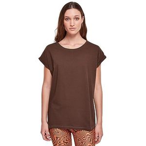 Urban Classics dames T-Shirt Ladies Extended Shoulder Tee, Bruin, 5XL