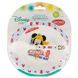Disney 44078 Elemed Peuter 2 stuks Micro Set (kom en micro PP lepel) met Micky Mouse, meerkleurig