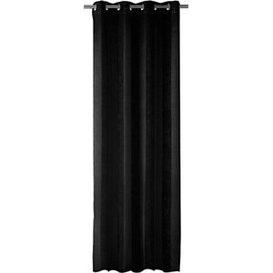 HomeMaison HM69311-10 gordijn van polyester, 140 x 240 cm, zwart