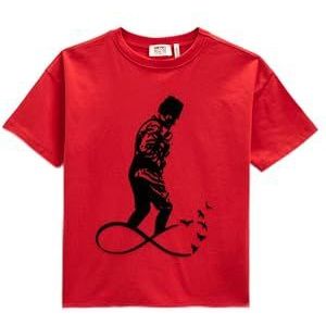 Koton Atatã¼rk Bedrukt T-shirt met korte mouwen en ronde hals, rood (401), 6-7 Jaar