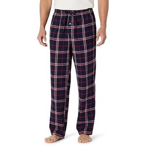 Amazon Essentials Men's Flanellen pyjamabroek (verkrijgbaar in grote en lange maten), Marineblauw Rood Plaid, XS