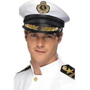 Captain Cap, White, with Golden Detail