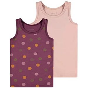 NAME IT Set van 2 meisjesonderhemden van biologisch katoen, Prune Purple, 86 cm