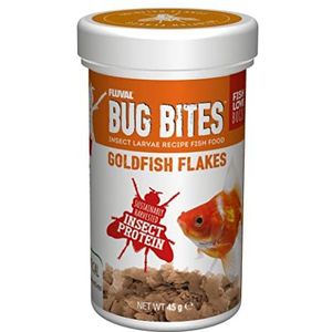 Fluval Bug Bites Visvoer, vlokken, met insectenlaven, voor goudvissen, 45 g