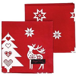 Ragged Rose Natalie Xmas servetten, rood, 4 stuks