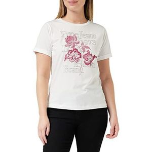 Pepe Jeans Letty T-shirt voor dames, 800 wit, XL