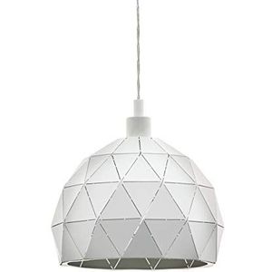 EGLO Hanglamp Roccaforte, 1 lichtpunt, hanglamp van staal, kleur: wit, fitting: E27, Ø: 40 cm