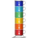 Bialetti Impilabili Di Colori espresso kopjes in rek 6 stuks