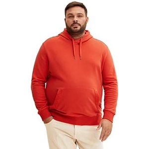 TOM TAILOR Uomini Plusize Basic Hoodie Sweatshirt 1035771, 11311 - Molten Lava Red, 4XL Große Größen