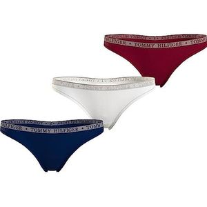 Tommy Hilfiger Kant 3P String (Ext Maten), Des Sky/Wit/Rouge, XS