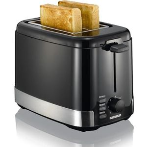 Melissa 16140148 broodrooster - Voor twee sneden toast - 7 standen - opzetstuk voor broodjes - ontdooifunctie - sloopknop - 800 Watt - zwart
