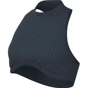 Nike - Chill Knit Rib Crop Tank - Dames Top - Blauw