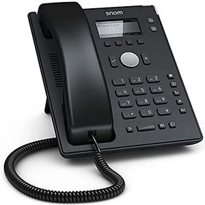 Snom D120 IP-telefoon, SIP-bureautelefoon, 2 SIP identiteiten, PoE, grafisch display met achtergrondverlichting, 360 ° -Benachrichtigungsanzeige, 5-pre toegewezen functietoetsen, zwart, 00004361