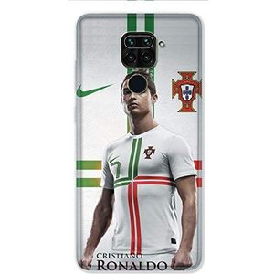 Beschermhoes voor Xiaomi Redmi Note 9, Cristiano Ronaldo, wit