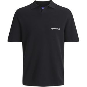 JACK & JONES Jornorrebro Light Knit Ss Polo Sn, zwart, XS