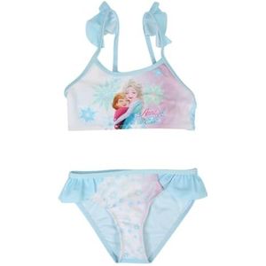Frozen, bikini, tweedelig, meisjes, kinderen (3 tot 8 jaar), set, badpak, 2-delige bikini, zwembad, strand, zwemmen, zomer, model DIS FROZ 5244C726 S1-3/4A, blauw, Blauw, 3 Jaar