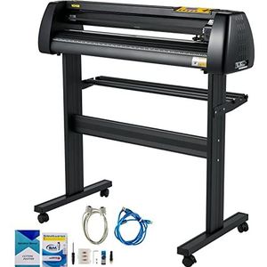 VEVOR Vinyl Cutter Machine, 28 Inch Papierinvoer Snijplotter Bundel, Verstelbare Kracht & Snelheid Vinyl Printer, LCD Display Windows Compatibel Sign Making Kit met Signmaster Software, Leveringen, 3