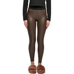 Urban Classics Vrouwen Faux Leather Hoge Taille Leggings Yoga Broek, BRON, 5XL