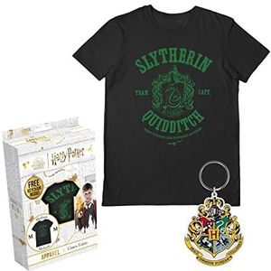 Harry Potter T-shirt en sleutelhanger cadeauset (Zwadderich ontwerp) in Harry Potter geschenkdoos - Officiële Merchandise​ Blauw, Blue, L