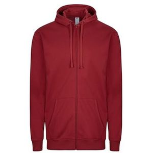 Mukua SF270U Unisex Sweatshirt met ritssluiting en capuchon, Crimson, maat M, crimson, M