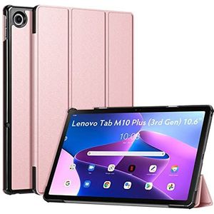 FINTIE Hoesje compatibel met Lenovo Tab M10 Plus 3e generatie (release 2022) 10,6 inch, ultradun flipcover-hoesje met automatische slaap-/waak- en standaardfunctie, roségoud