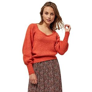 Minus Dames Mille Knit Pullover Sweater, Lipstick Red Melange, XL