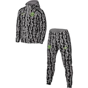 Nike Fc Barcelona Third FQ3038-010, geweven voetbal-trainingspak met capuchon (heren), zwart/pewter grey/lime blast, 3XL