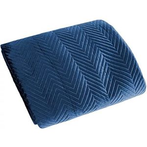 Eurofirany Exclusieve deken, sprei, glamour, dekbed, beddesprei (Sofia donkerblauw, 220 x 240 cm), stof