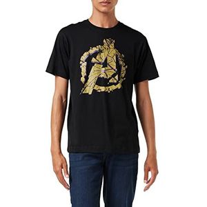 Marvel Avengers Cracked T-shirt voor heren, Zwart, XXL