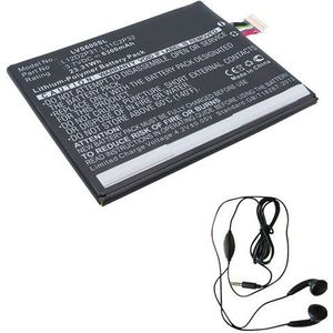 amsahr L11C2P31-03 Vervangende batterij voor Lenovo S6000 (3.7V, 6300mAh, 23.31Wh) - Omvat stereo koptelefoon zwart