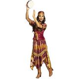 Boland - Kostuum Gypsy Lavinia, shirt, rok en hoofddoek, voor dames, waarzegster, themafeest, carnaval