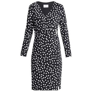 Gina Bacconi Vrouwen Wrap Jurk met Gouden Trim Cocktail, zwart/wit, 36