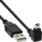 Inline USB 2.0 mini-kabel USB-stekker naar mini (5pol.) Onderaan gebogen 90 ° – zwart 2 m 8