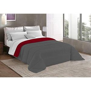 Italian Bed Linen Basic winterdekbed, afzonderlijk, bordeaux/donkergrijs.