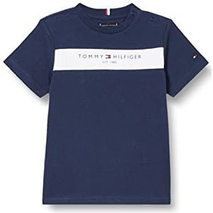 Tommy Hilfiger Jongens Essential TEE S/S Shirt, Twilight Navy Colorblock, 80, Twilight Navy, 80 cm