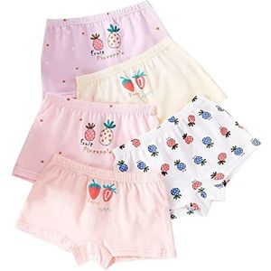 CM-Kid Onderbroeken baby meisjes boxershorts kinderen ondergoed katoen 5 stuks bont 4 5 jaar aardbei maat 104-110, Aardbei #2, 104/110 cm