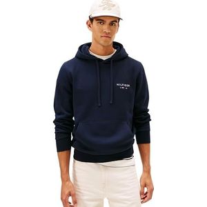 TOMMY HILFIGER Sweatshirt 'BRAND LOVE'  donkerblauw / wit