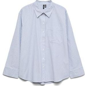 VERO MODA Dames Vmida Oxford Shirt WVN Ga Noos shirt met lange mouwen, Lichtblauw/strepen: helder wit, XS